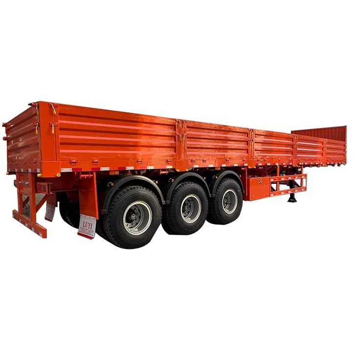 Prikolica s ogradom s 3 osovine Poluprikolica s teretnim bočnim zidom