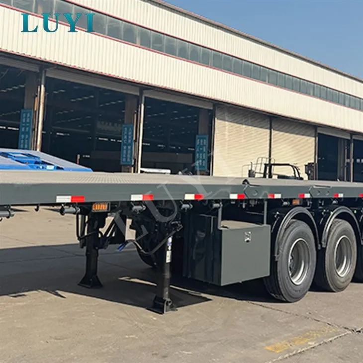 5 Axis Flatbed Semi-trailer With 40 Ton Payload For Container Transport factory