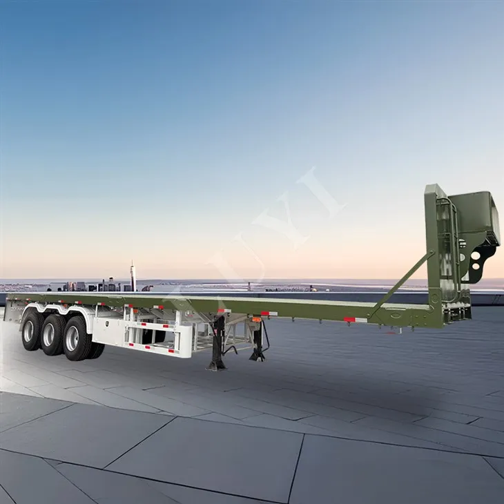 Polu prikolica od tri osovine s ravnim pločama 60 tona prikladne za standardnih spremnika od 20 stopa i 40 stopa